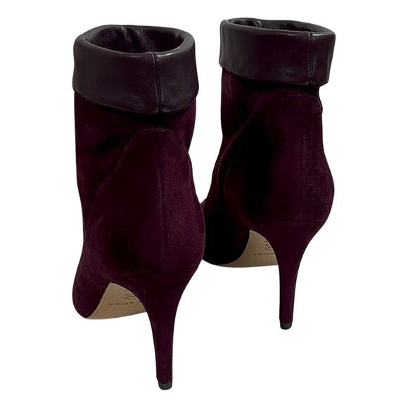 Via Spiga Giulia Suede Mulberry Maroon 9.5M Kitten Stiletto Women's Boot $295 - Picture 7 of 13